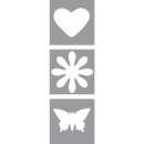 Motivstanzer: Herz,Blume,Schmetterling, 2,54cm,...