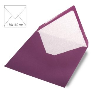 Kuvert quadratisch, uni, FSC Mix Credit, 160x160mm, 90g/m2, Beutel 5Stück, purple velvet