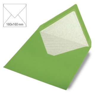 Kuvert quadratisch, uni, FSC Mix Credit, 160x160mm, 90g/m2, Beutel 5Stück, immergrün