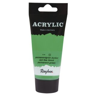 Acrylic, Künstleracrylfarbe, SB-Tube 75ml, permanentgrün dkl.