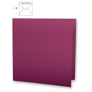 Karte quadr.,doppelt,uni,FSC Mix Credit, 135x270mm, 220g/m2, Beutel 5Stück, red magma