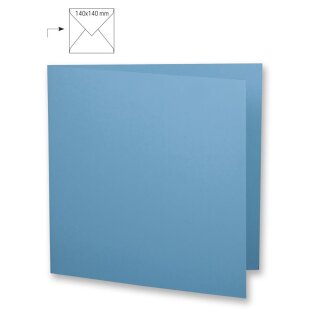 Karte quadr.,doppelt,uni,FSC Mix Credit, 135x270mm, 220g/m2, Beutel 5Stück, azurblau