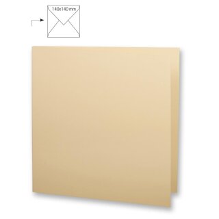 Karte quadr.,doppelt,uni,FSC Mix Credit, 135x270mm, 220g/m2, Beutel 5Stück, beige