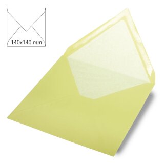 Kuvert quadratisch, uni,FSC Mix Credit, 140x140mm, 90g/m2, Beutel 5Stück, pastellgrün