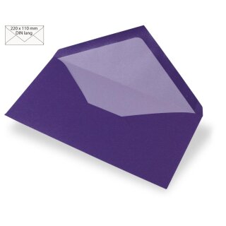 Kuvert DIN Lang, uni, FSC Mix Credit, 220x110mm, 90g/m2, Beutel 5Stück, violett