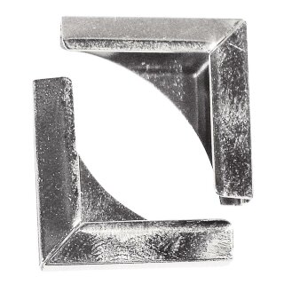 Metallecken für Bucheinbände, 21x21 mm, . 4 Stück, silber
