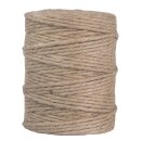 Jutegarn, 6fach, 6mm ø, Spule 120m, natur
