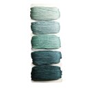 Baumwoll- Garn Stitch&Knot, 5 Farben je 10m,  50m, blaugrün