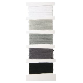 Baumwoll- Garn Stitch&Knot, 5 Farben je 10m,  50m, steingrau
