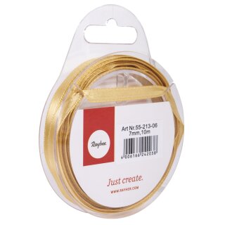 Satinband, 7mm Rolle 10m, gold