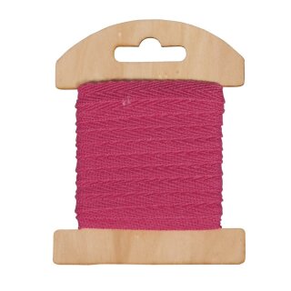 Baumwollband, 1cm, SB-Karte 3m, pink