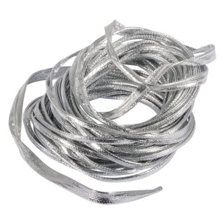 Kunstlederband flach, 2mm,  5m, silber