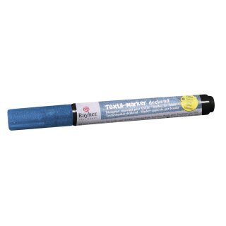 Textil-Marker Glitter deckend, Rundspitze 1-2 mm, mit Ventil, royalblau