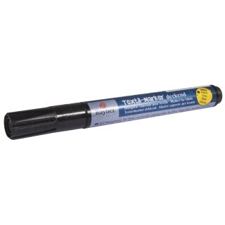 Textil-Marker Glitter deckend, Rundspitze 1-2 mm, mit Ventil, schwarz