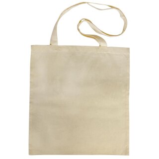 Baumwoll-Tasche m. langen Henkeln, 42x38cm, Henkel ca. 80cm, beige