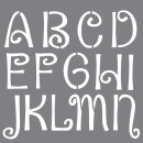 Schablone Buchstaben+Designs 30,5x30,5cm verspielt vintage 7 Stück