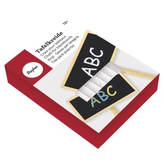 Tafelkreide, 80x9,5 mm, Box 12 Stück, weiß