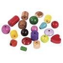 Holz-Perlen, bunt, 4-16 mm ø, Dose 1200g