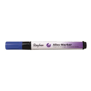 Alles-Marker, Rundspitze 2-4mm, mit Ventil, d.blau