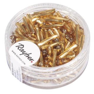 Glasstifte twistet, 12 mm, mit Silbereinzug, Dose 14g, gold