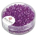 Rocailles, 2,6 mm ø, mit Silbereinzug, Dose 16g, flieder, nicht waschbar