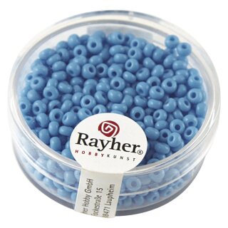 Rocailles, 2,6 mm ø, opak, Dose 17g, h.blau