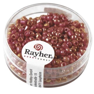 Rocailles, 2,6 mm ø, opak gelüstert, Dose 17g, orange