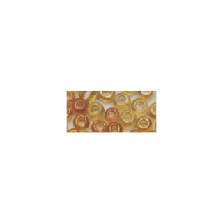 Rocailles, 2 mm ø, transp. gelüstert, Dose 17g, gold