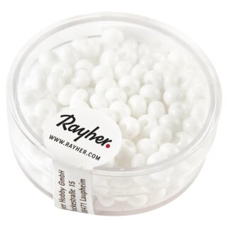 Indianer-Perlen, 4,5 mm ø, Dose 17g, weiß