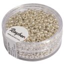 Rocailles, 2,6 mm ø, perlmutt, Dose 17g, silber,...