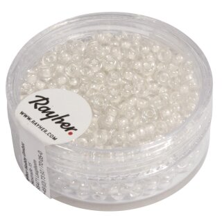 Rocailles Arktis, gelüstert, 2,6 mm ø, Dose 17g, weiß