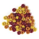 Glas-Großlochradl, opak, rot-gelb Töne, ø 5,4 mm, Dose 55g