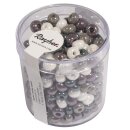 Glas-Großlochradl,opak,grau,lila,weiß T., ø 5,4 mm, Dose 55g