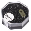 Premium-Rocailles, 2,2 mm ø, opak, schwarz, Dose 12g