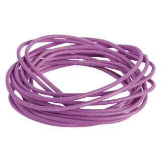 Rundriemen aus Ziegenleder, 1,5mm ø, 100cm,  2 Stück, pink
