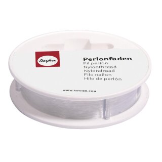 Perlonfaden transparent, 0,25mm ø, Reißfest 2,7kg,Hängelast 500g, Rolle 25m