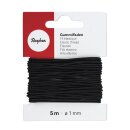 Gummifaden, 1mm ø, Karte 5m, schwarz