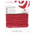 Gummifaden, 1mm ø, Karte 5m, rot