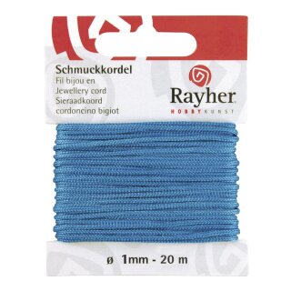 Schmuckkordel, ø 1 mm, SB-Karte 20 m, türkis