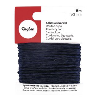 Schmuckkordel, ø 2 mm, SB-Karte 9 m, d.blau