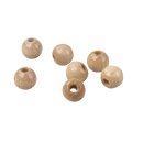 Holz Perlen FSC 100%, poliert, 6mm ø,  115 Stück, natur