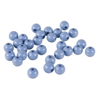 Holz Perlen FSC 100%, poliert, 8mm ø,  82Stück, h.blau