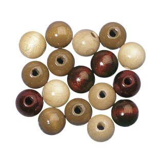 Holz Perlen Mischung FSC 100%, 8mm ø, poliert,  82Stück, braun Töne