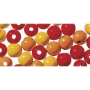 Holz Perlen Mischung FSC 100%, 8mm ø, poliert,  82Stück, orange,rot,gelb