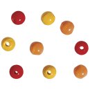 Holz Perlen Mischung FSC 100%, 8mm ø, poliert,  82Stück, orange,rot,gelb