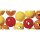 Holz Perlen Mischung FSC 100%, 10mm ø, poliert,  52 Stück, orange,rot,gelb