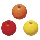 Holz Perlen Mischung FSC 100%, 12mm ø, poliert,  32 Stück, orange,rot,gelb