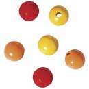 Holz Perlen Mischung FSC 100%, 12mm ø, poliert,  32 Stück, orange,rot,gelb