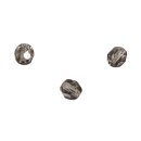 Glas Schliffperle, 6mm ø, Dose 50 Stück, taupe transparent