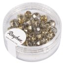 Glas Schliffperle, 6mm ø, Dose 50 Stück, gold...